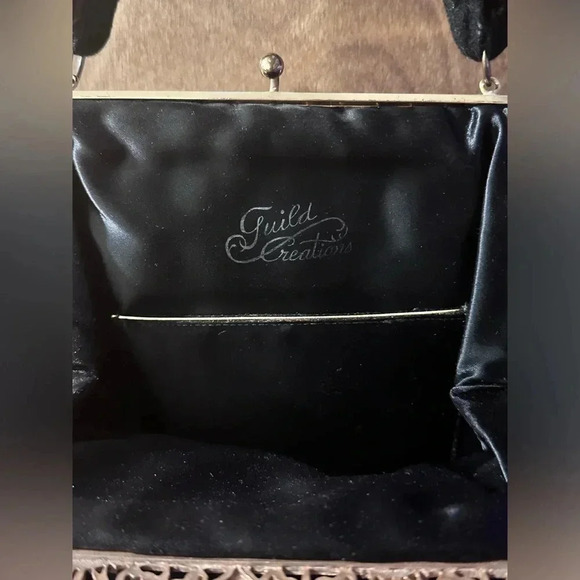 Vintage Guild Creations Black Cloth Pleated Purse - Picture 9 of 9